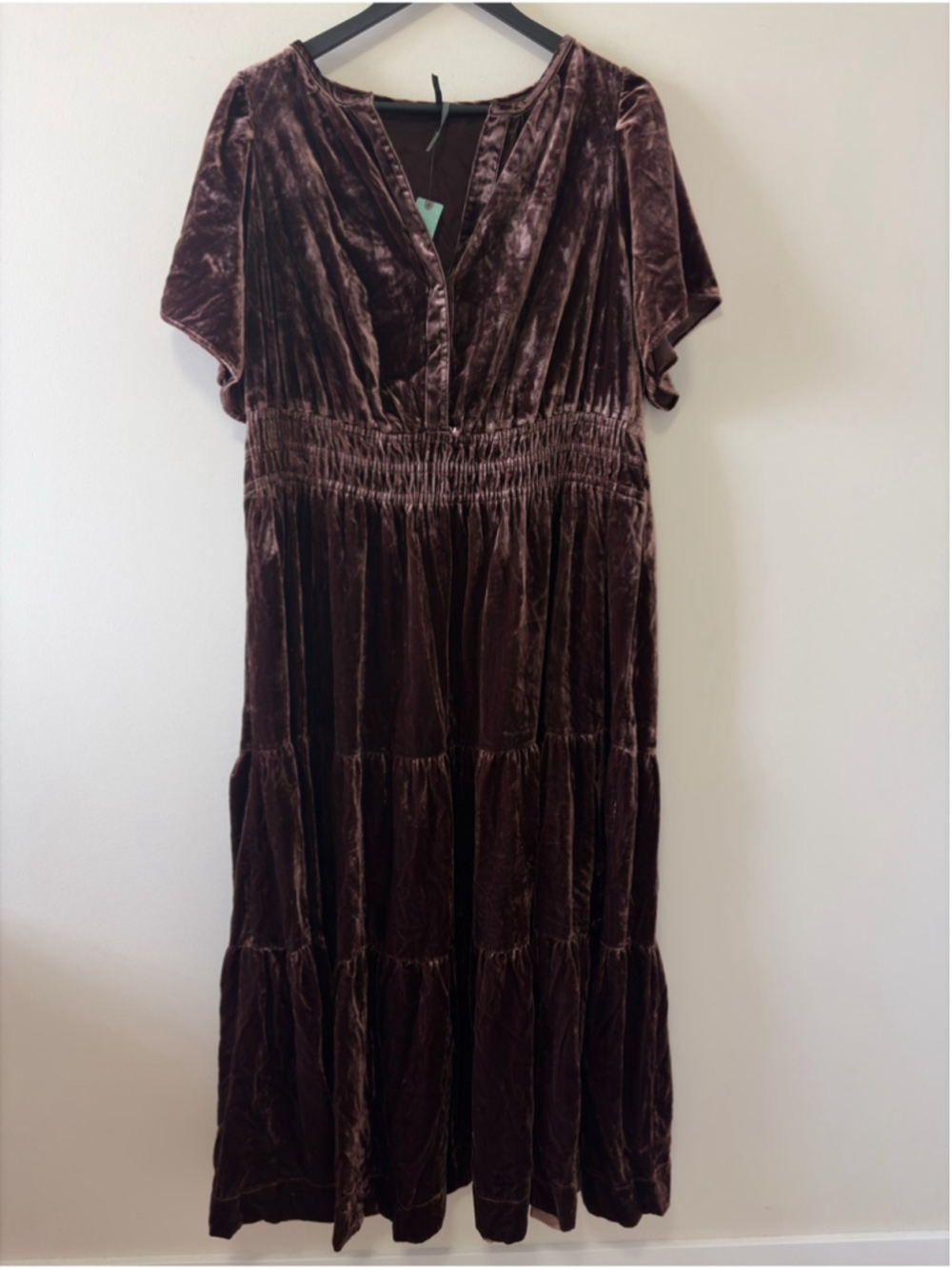 Anthropologie Somerset Velvet Maxi Dress – Chocolate Brown 🤎 Size 1X - Picture 8 of 15